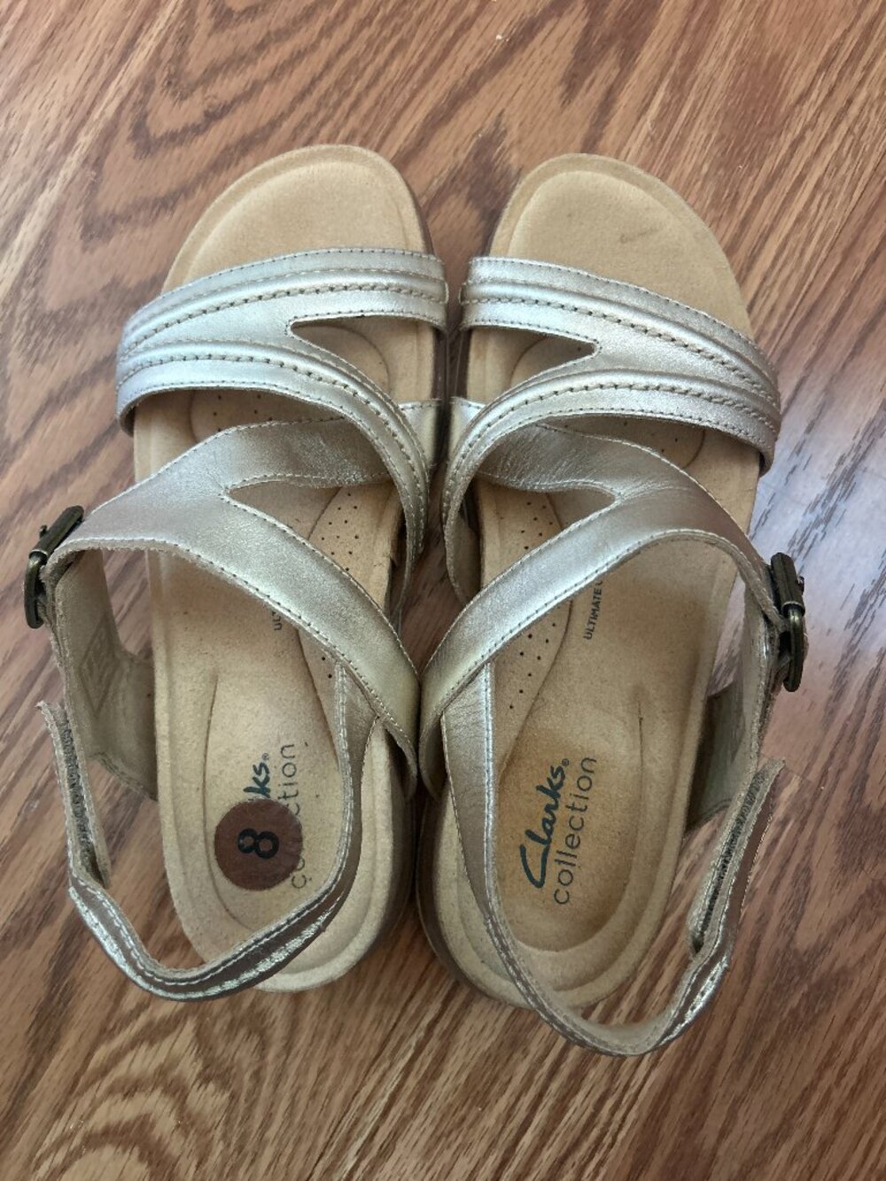 Clarks Rose Gold Brynn Women's Size 8 Leather Sandals